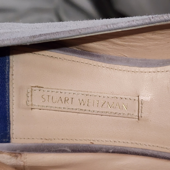 STUART WEITZMAN Slipknot Suede Leather Loafer Dovetail Suede Blue, size 7M - Picture 5 of 7